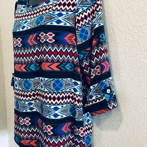 Fresh Tart Aztec Pattern Blouse S - Picture 2 of 3